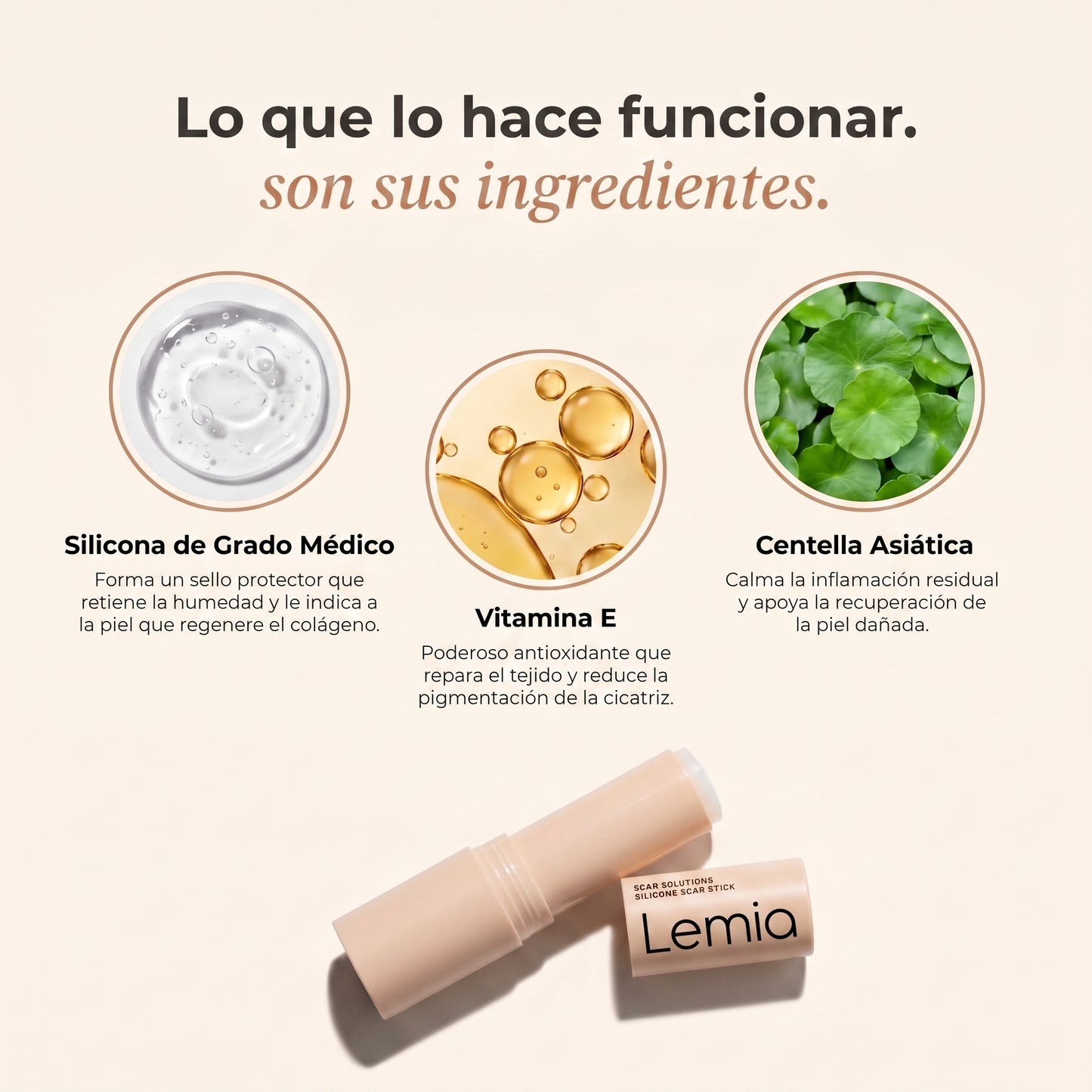 Stick Reparador de Cicatrices con Silicona Médica